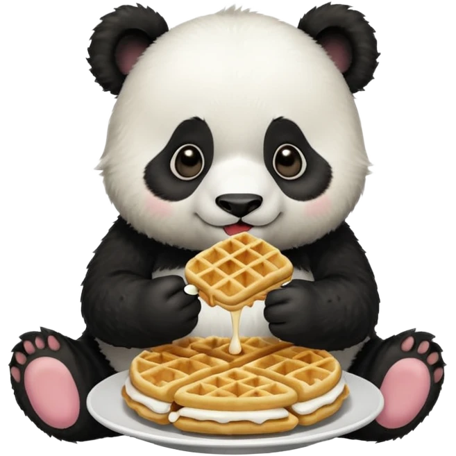 panda eating waffles emoji
