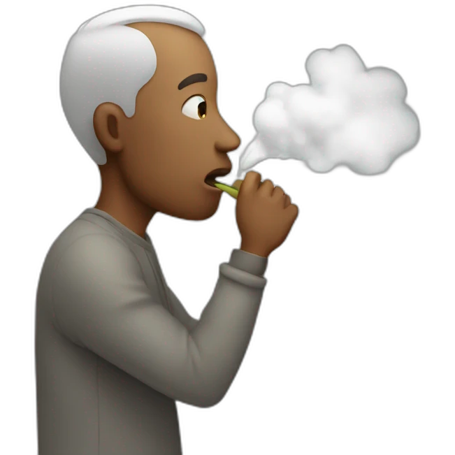 man blowing emoji