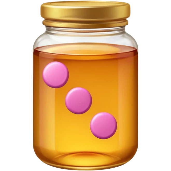 jar of honey and a pink pill (iphone emoji styled) emoji