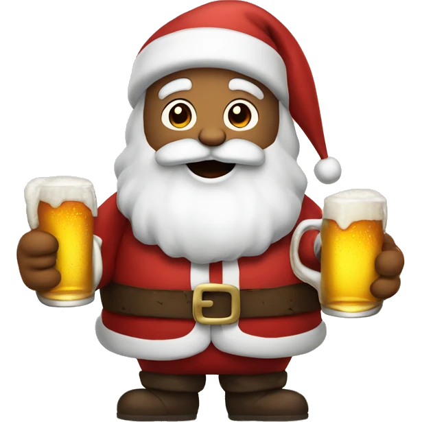 santa claus with beer emoji
