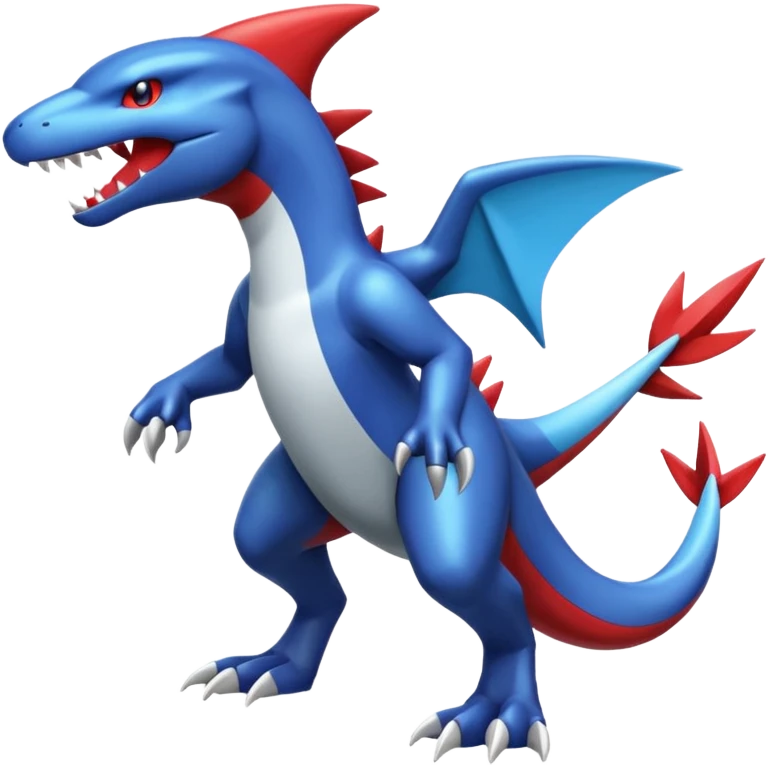 Garchomp-Salamence-Wolf-Latios-fusion, full body  emoji