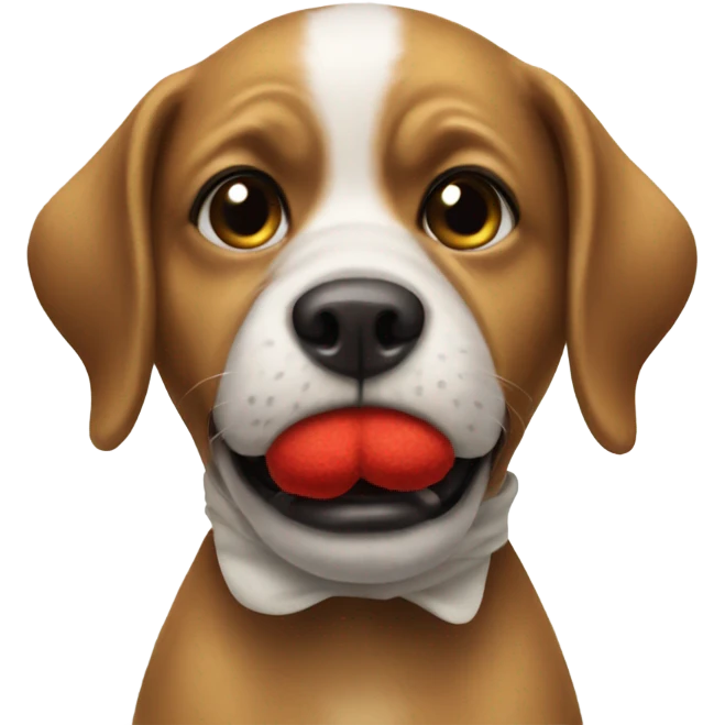 Dog with sock in mouth emoji