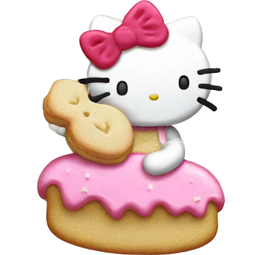 Hello kitty eating sugar cookie emoji
