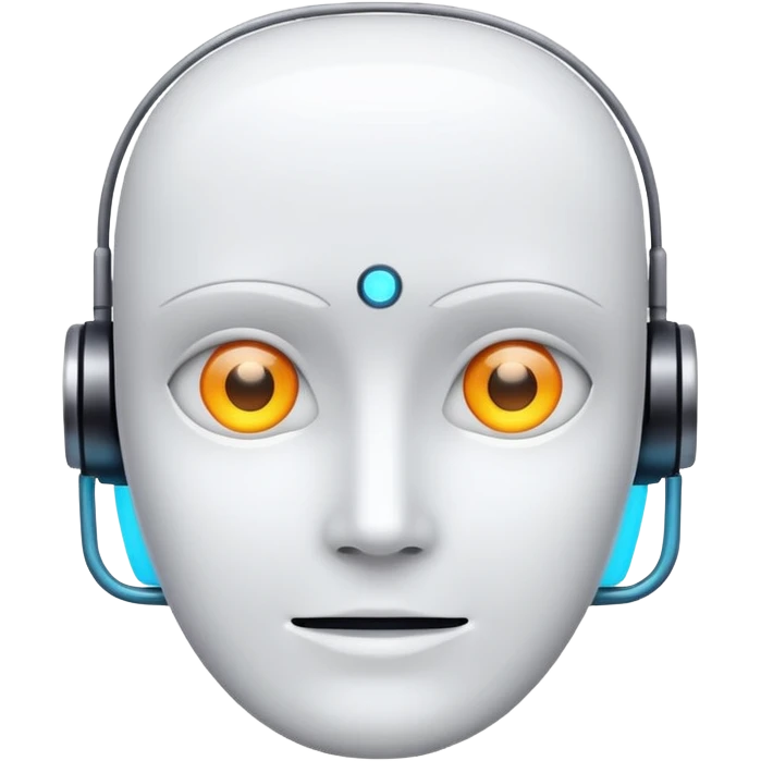 Minimalistic App Icon for AI Call Agent, showing a Showing a icon like AI face, friendly. emoji