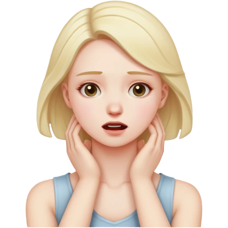 girl hold hands to neck crashing out emoji