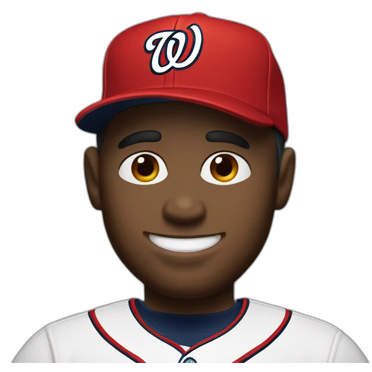 White skinned Man with Washington nationals hat emoji