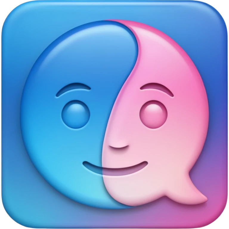 gender neutral symbol, gradient of blue and pink, classic emoji style, suitable for Discord role icon emoji