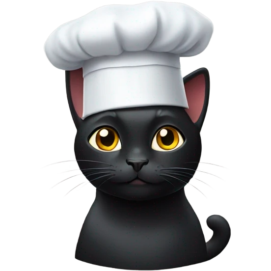 Black cat with chef hat emoji