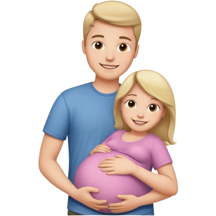 Boyfriend holding pregnant girlfriends belly emoji