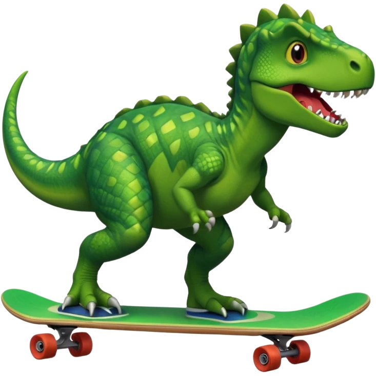 Dinosaur on a skateboard emoji