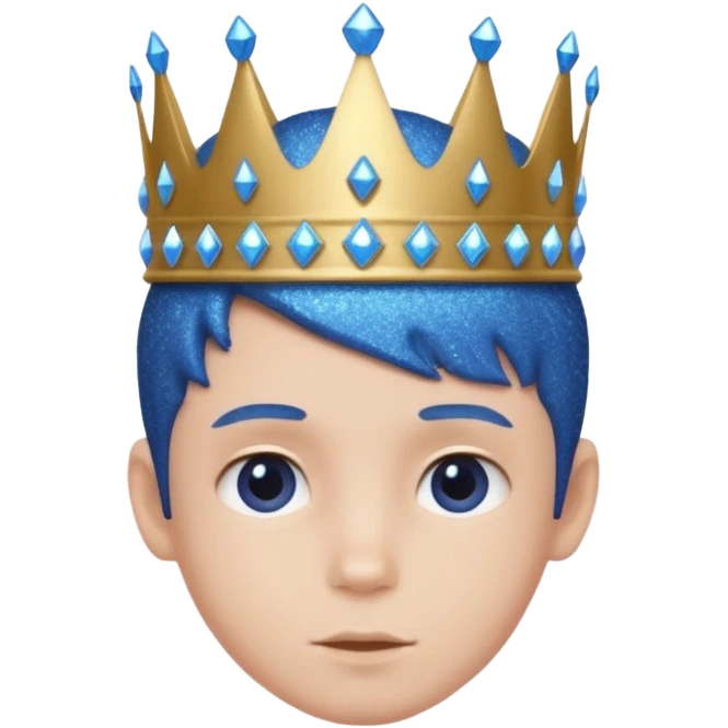 blue Boy glitter crown emoji