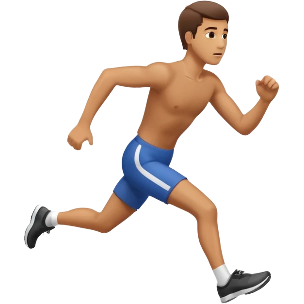 Man trying to catch up to car emoji