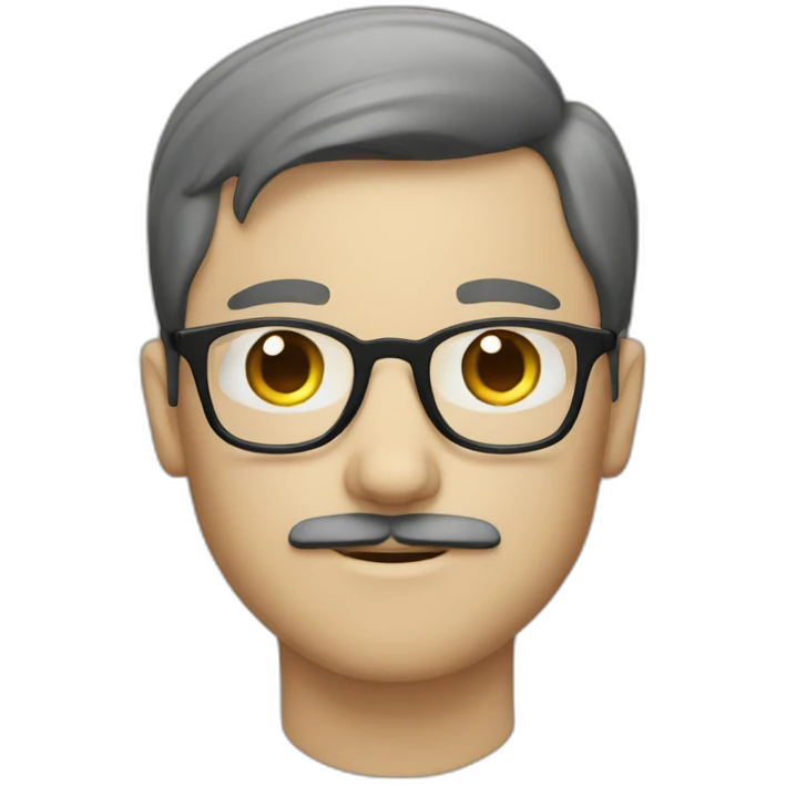 white boy with glasses and mustache emoji