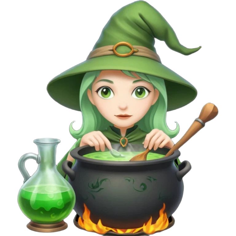 green witch cooking potion emoji