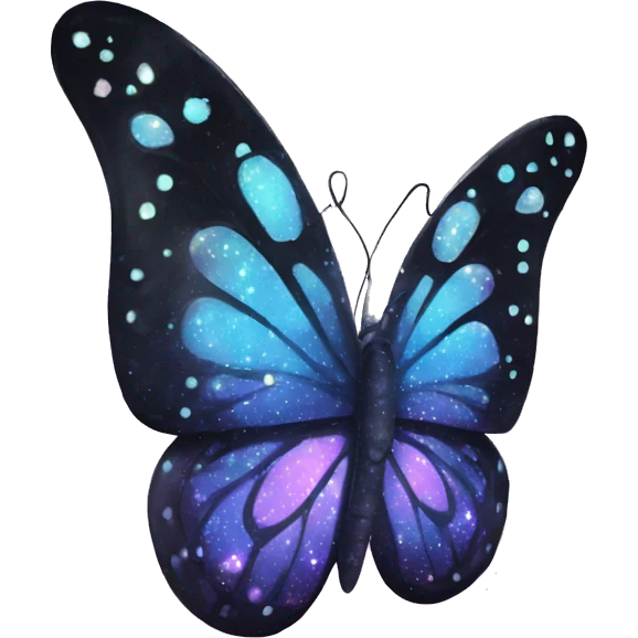 sparkly pastel black galaxy butterfly emoji