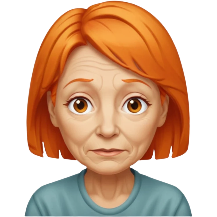 old adult female, orange hair emoji