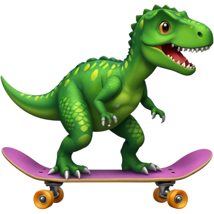 Dinosaur on a skateboard emoji
