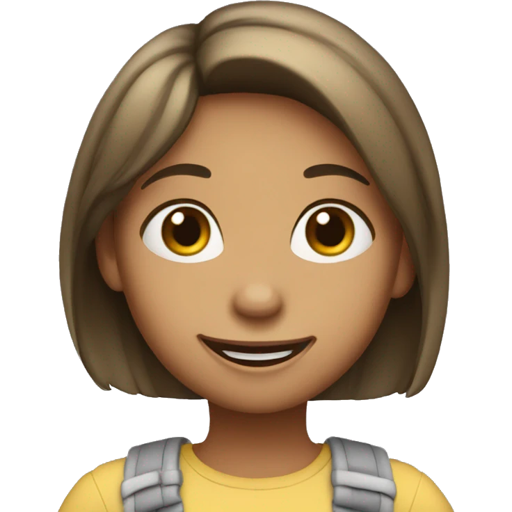 a girl saying hi emoji