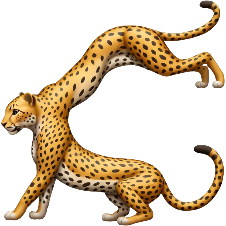 leopard stretching with its back arched emoji