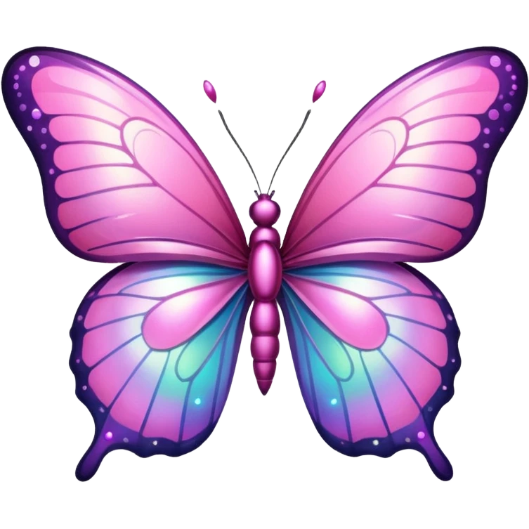 Pink butterfly with sparkles emoji