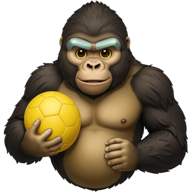 Gorilla with yellow kickball emoji