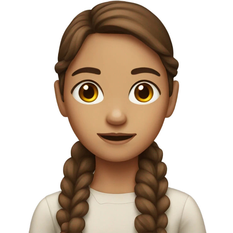 Brown hair girl close-up portrait emoji