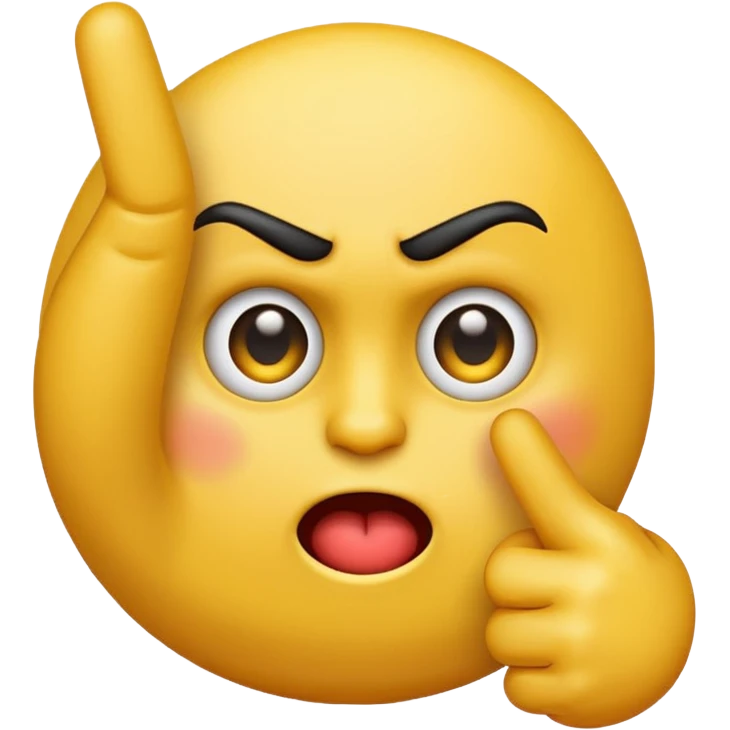 Classic yellow emoji giving the middle finger emoji