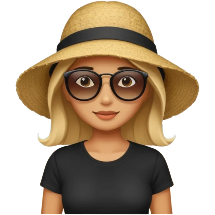 beach woman with black t shirt emoji