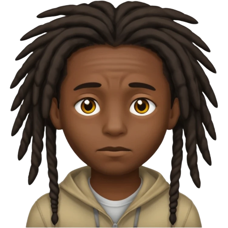 Dark-haired boy with medium-sized dreadlocks that cover part of his face, up to his eyes emoji