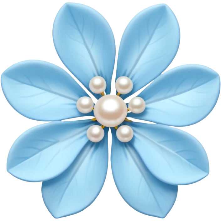 pale blue pastel sakura flower with a delicate pearl border emoji