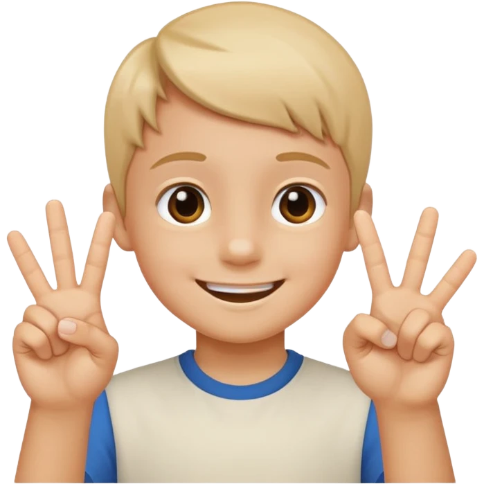 Kid doing 67 emoji
