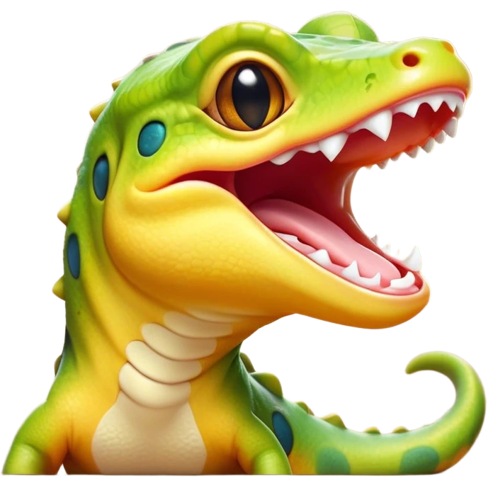 Cinematic Cute Yawning Gecko Portrait Emoji, Head tilted slightly with a dramatic, wide-open yawn, showcasing a compact, smooth-scaled body with slightly drooping eyelids and a relaxed, open-mouthed expression, Simplified yet irresistibly adorable features, highly detailed, glowing with a soft, cozy ambient glow, high shine, relaxed yet expressive, stylized with a hint of whimsical charm, soft glowing outline, capturing the essence of a drowsy yet affectionate gecko that appears ready to stretch out for a nap! emoji