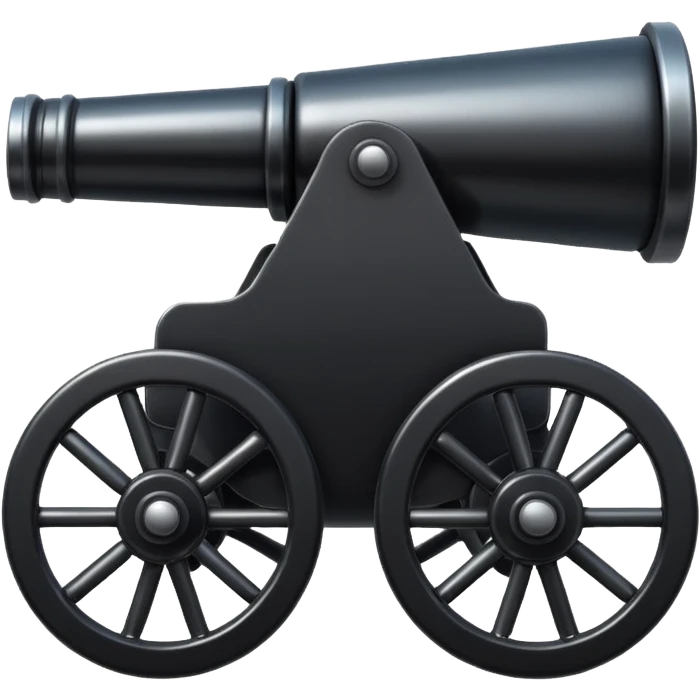 A black shiny cannon emoji