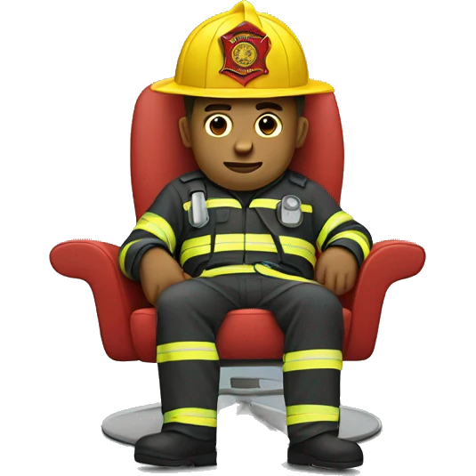 Firefighter in recliner  emoji