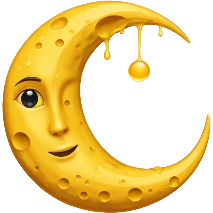 Mealting waning crescent moon make it without face and in yellow coliur emoji