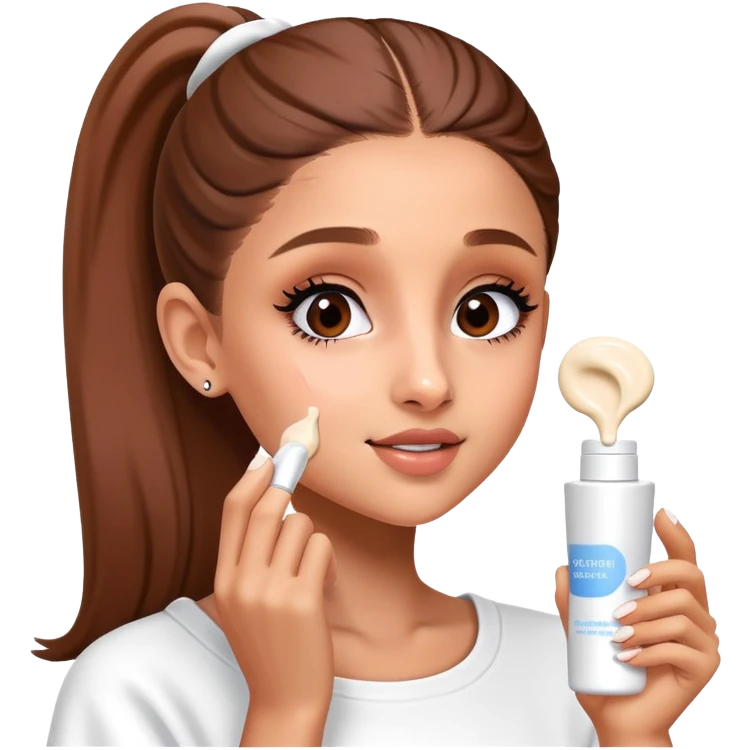 skin care cream application Ariana Grande emoji