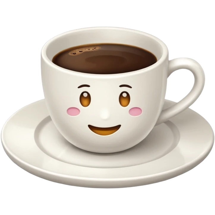 coffee cup on a plate, emoji style emoji