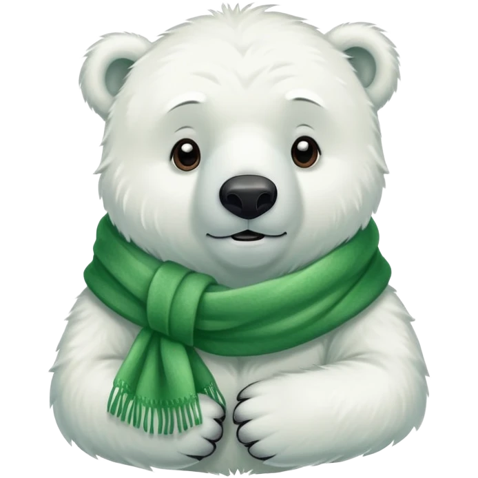 polar bear in green scarf emoji