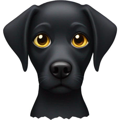 black lab wearing bat girl mask emoji