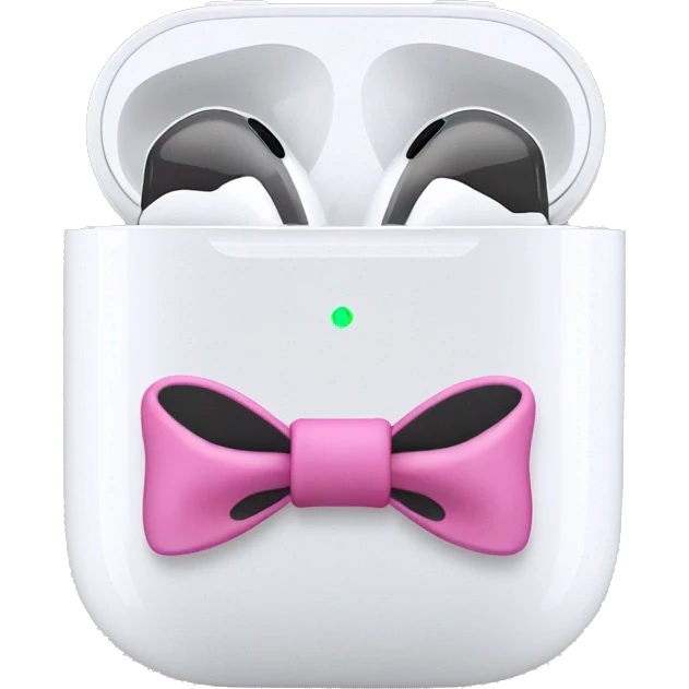 AirPods Max in white with pink bows  emoji