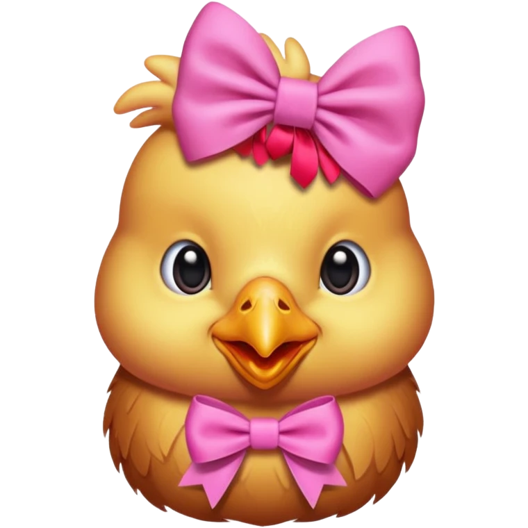 Pollito con un lazo rosado emoji