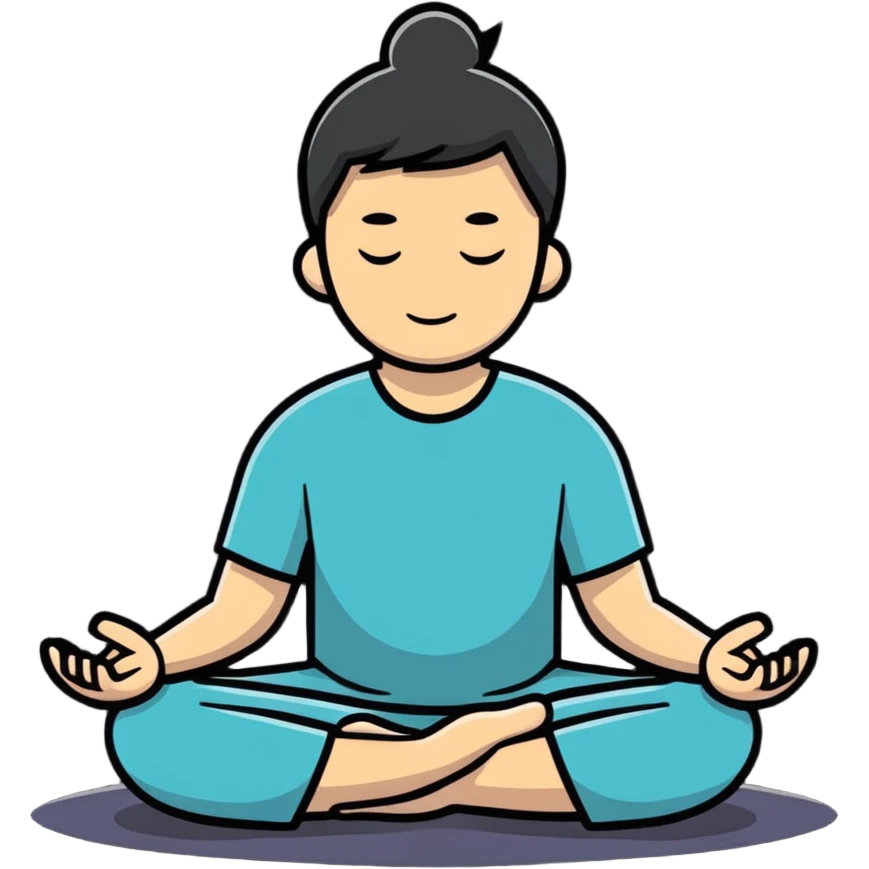 a guy meditating, peaceful, simple emoji