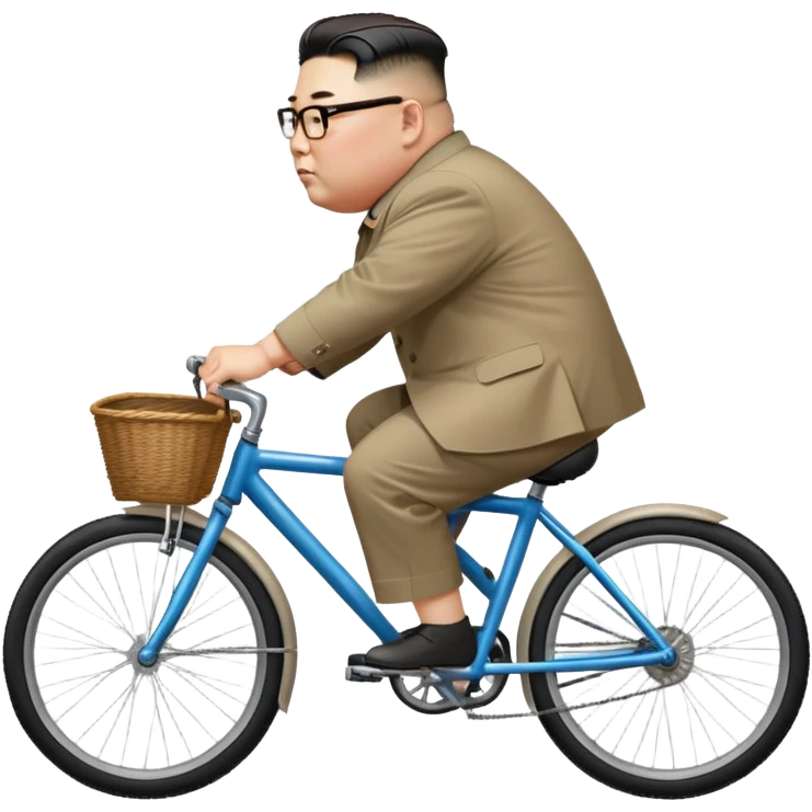 Kim Jong Un riding a bicycle from side view emoji