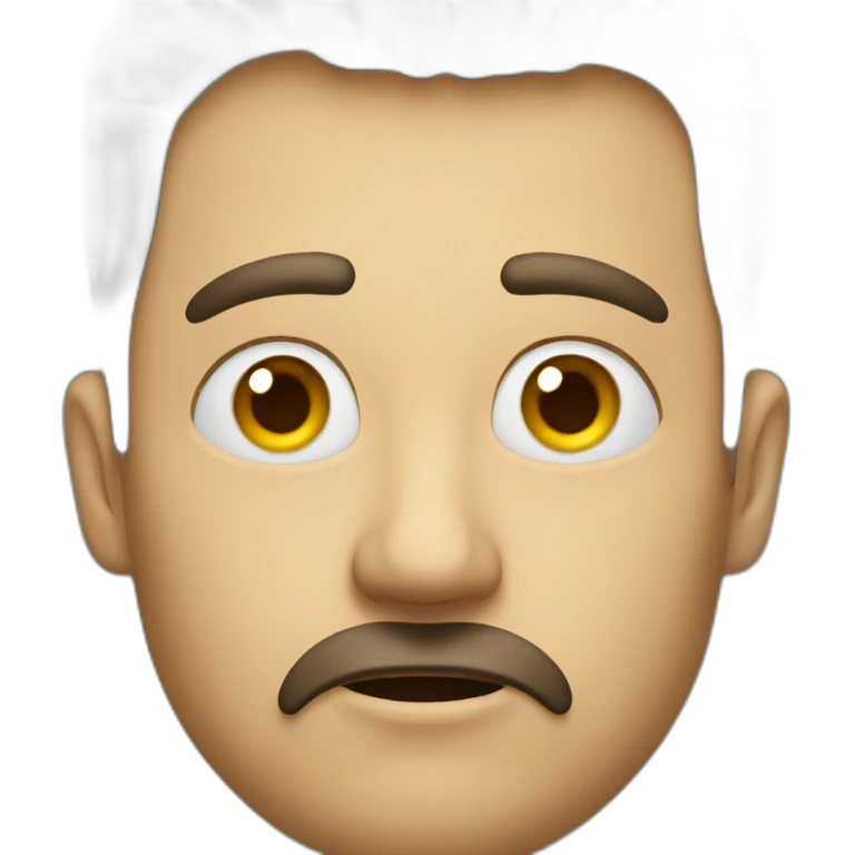 A man sighing, slightly angry emoji