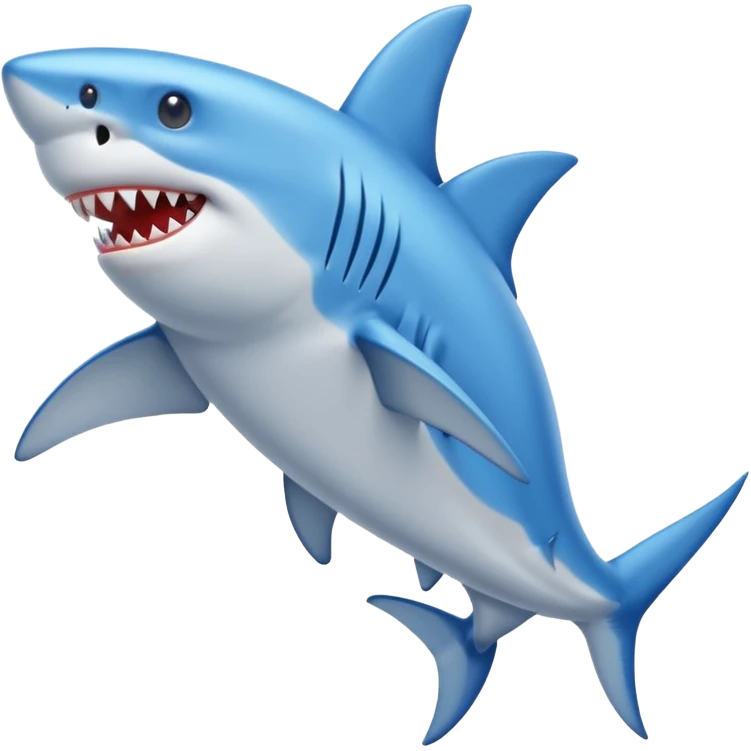 Shark with legs wearing blue shoes emoji