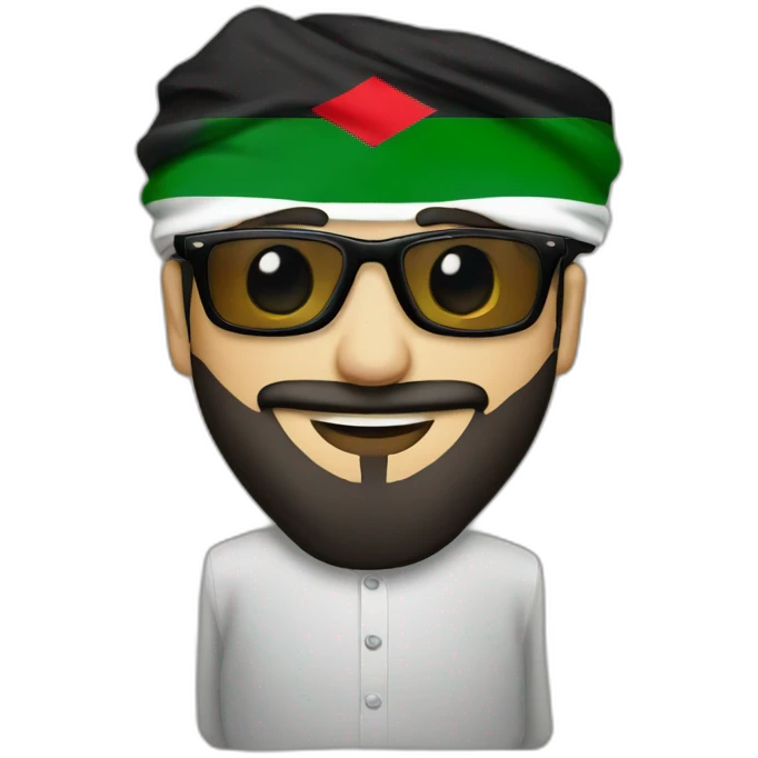 Palestine flag Muslim men with sunglasses emoji