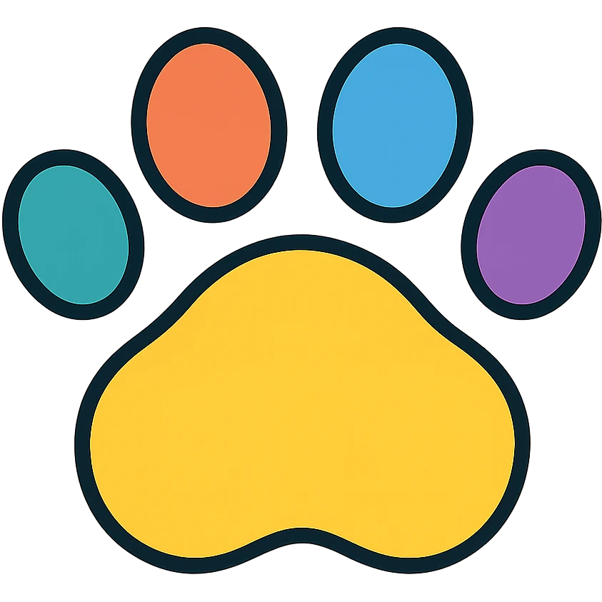 cute puppy paw print with vibrant colors emoji