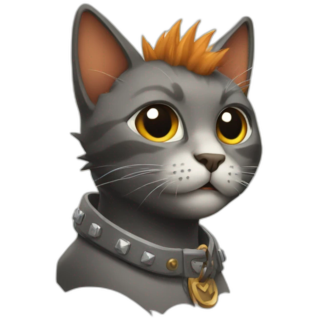 Cat with mohawk emoji