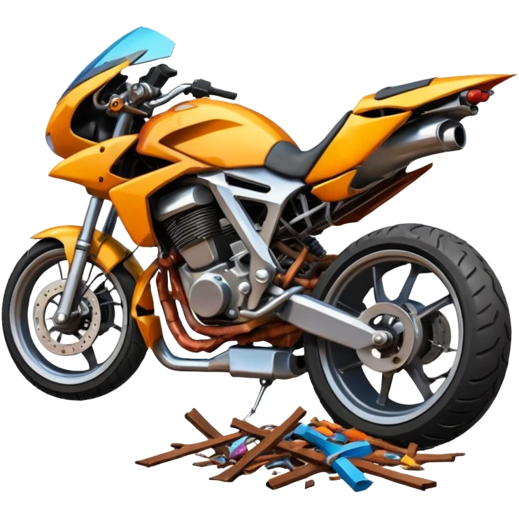 crashed sports motorcycle emoji