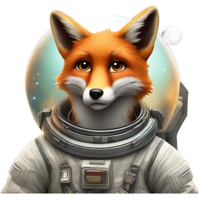 Fox in outer space emoji